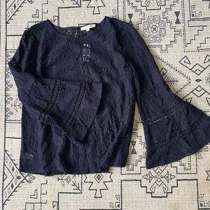 LOFT Bell sleeve lace blouse